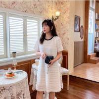 ราคา เสื้อลูกไม้สีขาว แขนสั้น คอกลม สำหรับสาวอวบ (42252082011)