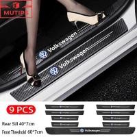 ราคา Volkswagen 9 ชิ้น รถยนต์ ธรณีประตู คาร์บอนไฟเบอร์ กันน้ำ ป้องกันรอยขีดข่ว นคุณภาพสูง สติกเกอร์ กันรอยชายบันได VW Polo Golf mk3 mk6 mk7 Scirocco Beetle Passat B5 B6 B7 CC B8 T5 (23177522688)
