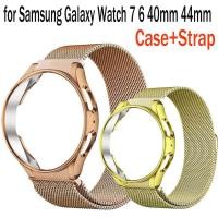 ราคา Case Strap สําหรับ Samsung Galaxy Watch 7 6 40 มม 44 มม Milan Metal Strap TPU Case Galaxy Watch FE Cover Correa (27804427008)