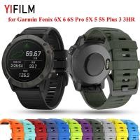 ราคา 20MM 22MM 26MM Sport Silicone Watch Strap Band For Garmin Fenix 6X 6 Pro 5X 5 Plus 3HR 935 945 Watch Wristband Solid Strap (13026792740)