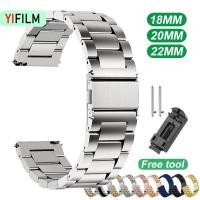ราคา Yifilm สายนาฬิกาข้อมือสเตนเลส โลหะ สําหรับ Samsung Huawei Fossil 18 มม 20 มม 22 มม (22571154736)