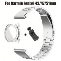 ราคา สายโลหะ สําหรับ Garmin Fenix 8 43 47 51 มม สแตนเลสสตีลสําหรับ Garmin Fenix 8 Series QuickFit 20 22 26 มม สายนาฬิกา (26980244384)