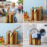 ราคา ถุงกระสอบ กระเป๋ากระสอบ สีน้ำตาล ถุงกระสอบฟางสายรุ้งหนา เคลือบหลายชั้น สีรุ้ง shopping bag กระสอบ (53701448858)