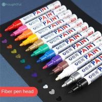 ราคา ปากกาวาดภาพสีน้ำมันหลากสี ปากกามาร์กเกอร์สีถาวร กันน้ำ ปากกามาร์กเกอร์ยางสีขาว ปากกามาร์กเกอร์ยาง แห้งเร็ว สีโลหะ ปากกา DIY TH (43209980244)