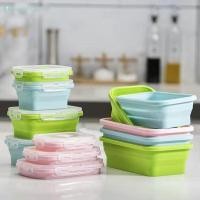 ราคา กล่องใส่อาหารซิลิโคนพับได้ กล่องเบนโตะพกพา กล่องข้าว ไมโครเวฟ อุปกรณ์ครัวในบ้าน ที่เก็บอาหารกลางแจ้ง TH (26736757819)