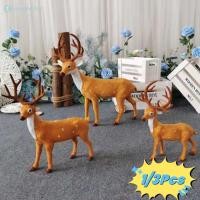 ราคา 1 3 ชิ้น กวางคริสต์มาสจำลอง ตุ๊กตากวางเรนเดียร์คริสต์มาส ของตกแต่งสวนนางฟ้าจิ๋ว อุปกรณ์ตกแต่ง TH (48201239806)