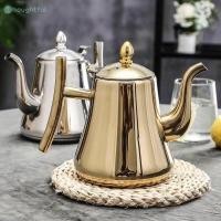 ราคา ห้องครัวกาน้ำชาสแตนเลส Golden Silver หม้อชา Infuser หม้อกาแฟกรอง Induction Cooker กาต้มน้ำ TH (28955994389)