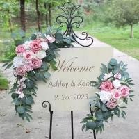 ราคา 1 คู่ ป้ายดอกไม้ต้อนรับประดิษฐ์ การจัดดอกไม้ ซุ้มประตู เชิงเทียน ดอกไม้ตกแต่งงานแต่งงานกลางแจ้ง TH (27733510121)