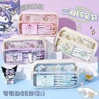 ราคา ღ กล่องดินสอใส Sanrio พร้อมสติกเกอร์เมโลดี้ คุโรมิ กระเป๋าใส่เครื่องเขียนกันน้ำ ของขวัญสำหรับเด็ก (40551192865)