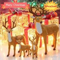 ราคา ღ 1 3 ชิ้น กวางคริสต์มาสจำลอง ตุ๊กตากวางเรนเดียร์คริสต์มาส อุปกรณ์ตกแต่งสวนนางฟ้าขนาดเล็ก (27714149130)