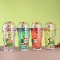 ราคา แก้วน้ำพกพาลายการ์ตูนซานต้า กวางหิมะ 450 มล แก้วน้ำพลาสติกสองชั้น แก้วน้ำพกพา แก้วหลอดดูด ของขวัญคริสต์มาสสำหรับเด็ก (50000833204)