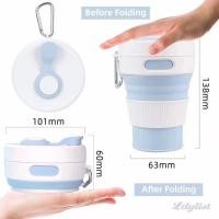 ราคา ღ แก้วน้ำพับได้ซิลิโคน แก้วน้ำพกพาสำหรับเล่นกีฬา ตั้งแคมป์ แก้วกาแฟพับได้พกพา พร้อมหลอดดูดน้ำ (50700485478)