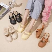 ราคา รองเท้า รองเท้าแตะ แบบสวม เปิดส้น สายรัดปรับระดับได้ ยางนิ่มๆ สไตล์เกาหลี น่ารักอ่า 052 (16059273091)