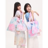 ราคา vibes brandd Cherry Blossom bucket bag กระเป๋าผ้า กระเป๋าสะพายข้างหูรูด (42561379144)