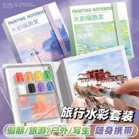 ราคา มินิสีน้ํากล่องอะคริลิแบบพกพาคู่มือร่างเดินทางสีน้ําหนังสือวาดสีกระดานวาดภาพขนาดเล็กชุด (25297429086)