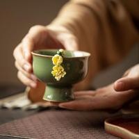 ราคา ถ้วยชา Kung Fu ชุดชาเซรามิค Master Cup Goblet เซรามิค Hand Kneaded ดอกไม้ชามชาขนาดเล็กส่วนบุคคลเฉพาะถ้วยชา M2G1 (43823292814)