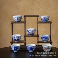 ราคา Master Cup Blue White Underglaze สีมือวาด Pressed Hand Cup Twisted Lotus Blue White Porcelain Retro ถ้วยชาสีเคลือบโบราณ 4MQC (43573284483)