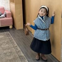 ราคา 2025 ฤดูหนาวเสื้อผ้าเด็กสไตล์ใหม่เวอร์ชั่นเกาหลีเสื้อผ้าเด็กสาววิจิตรลายสก๊อตสีฟ้าเสื้อกั๊กขนแกะเสื้อกั๊กผ้าฝ้ายฤ (49500404784)