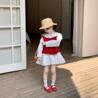 ราคา แฟชันฤดูใบไม้ร่วงสำหรับเด็ก เสื้อกันหนาวสีแดง เสื้อกั๊กรองเท้าแขนยาวพร้อมกระโปรง (42661401370)