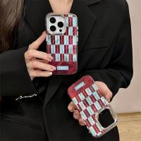 ราคา เกาหลี INS สีฟ้าสีน้ําตาล Checkered ตารางรูปแบบเคสโทรศัพท์สําหรับ iPhone 17 16 15 13 14 PRO MAX 17 PRO MAX สองชั้นกันกระแทกปกหลัง (43569150413)