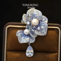 ราคา เข็มกลัดเพชรประณีตดอกไม้ Phalaenopsis ดีไซน์หรูหรา สำหรับสไตล์แฟชั่น (40416448160)