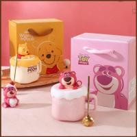 ราคา และ1 สกปรก หมีพูห์การ์ตูนสตรอเบอร์รี่หมีแก้วถ้วยเซรามิกชุดการ์ตูนพร้อมช้อนน่ารักถ้วยน้ําสาวของขวัญ (28210673588)