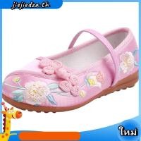 ราคา รองเท้าฮั่นฝู ยางนิ่ม ปักลายดอกไม้ สไตล์จีน สีแดง สีชมพู สําหรับเด็กผู้หญิง อายุ 1 12 ปี (40624973083)