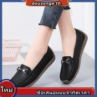 ราคา ผู้หญิงสไตล์เกาหลีรองเท้า เรียบง่าย หนังแท้ระบายอากาศสบายๆแบนลื่นบนรองเท้าสบายลื่นรองเท้าผู้หญิงในสต็อกจัดส่งฟรี (51101697439)