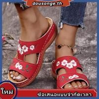 ราคา รองเท้าแตะแพลตฟอร์มแฟชั่นสําหรับสตรีมีสีสันลายดอกไม้ใส่สบาย (28418186203)