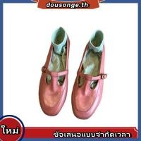 ราคา รุ่นหนังแกะ บัลเล่ต์สาวฝรั่งเศสสายรัดหัวเข็มขัดแบนรองเท้าแมรี่เจนกลวงส้นต่ํารอบนิ้วเท้สีชมพูแมรี่แจน (55250194393)