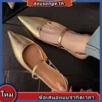 ราคา รองเท้าแตะส้นแบนหัวแหลมผู้หญิงสายรัดไซส์ใหญ่ (29172203596)