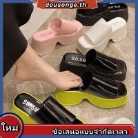 ราคา รองเท้าแตะ ส้นตึก พื้นหนา สําหรับผู้หญิง (28207602153)