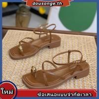 ราคา จัดส่งด่วน2023 ใหม่ รองเท้าแตะส้นหนา มีสายรัดข้อเท้า สไตล์โรมัน สําหรับผู้หญิง (26410862503)