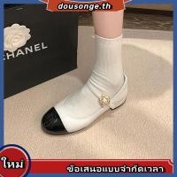 ราคา PAIMILAI ผู้หญิงแฟชั่นทุกการแข่งขัน Mary Jane รองเท้า Camellia ส้นเตี้ยฝรั่งเศส (24992781416)