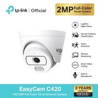 ราคา TP Link EasyCam C420 กล้องวงจรปิด 2MP ภาพสี 24 ชม แยกคน พาหนะได้ มีไมค์ในตัว VIGI Full Color Turret Network Camera (42769320913)