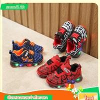 ราคา รองเท้าเด็กสไปเดอร์แมน มีไฟLed ผ้าใบแฟชั่นเด็กผู้ชาย Baby shoes Size 21 36 (27920315557)