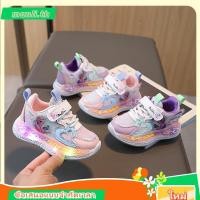 ราคา SUGE รองเท้าเจ้าหญิงเด็กผู้หญิงมีไฟ LED รองเท้าเอลซ่า พื้นผิวตาข่าย ระบายอากาศได้ (27763339973)