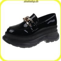 ราคา รองเท้าส้นสูง 7 เซนติเมตร พื้นหนา สไตล์ฝรั่งเศส แฟชั่นสําหรับผู้หญิง (54001025067)