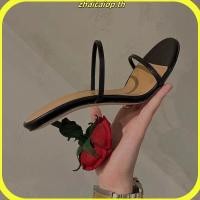 ราคา Rose รองเท้าแตะหนังส้นสูง 2024 ยาทาเล็บสไตล์ใหม่นุ่มสบายสายรัดเส้นเดียวไม่เหนื่อยเท้ารองเท้าแตะผู้หญิง (43773028534)