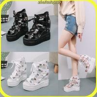 ราคา ปากปลาผู้หญิงเวดจ์รองเท้าแตะ10เซนติเมตรความสูงลาดรองเท้าแตะดอกไม้แฟชั่นรองเท้าแตะนักเรียนสายรัด (43665378578)