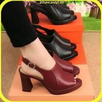 ราคา ผู้หญิงรองเท้าแตะส้นสูงเวอร์ชั่นเกาหลีแฟชั่นส้นหนา ปู่ หัวเข็มขัดสายรัดปากปลาเปิดนิ้วเท้ารองเท้าแตะขนาด35 40 (29890911130)