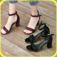 ราคา รองเท้าแตะผู้หญิงฤดูร้อน2023ส้นหนาสีดํานักเรียนเปิดนิ้วเท้าสายรัดหัวเข็มขัดโรมันรองเท้าส้นสูงผู้หญิง25 4 3 (41473718722)