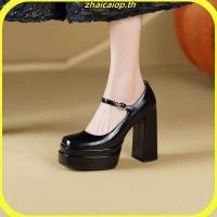 ราคา รองเท้าส้นสูงผู้หญิงหัวกลมส้นหนารองเท้าส้นยางเซ็กซี่ (41168132765)