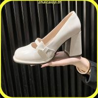 ราคา รองเท้าส้นสูง 7 นิ้วของผู้หญิงหนังเงาขอบโบว์คุณภาพสูงขนาด 35 39 (28092666828)