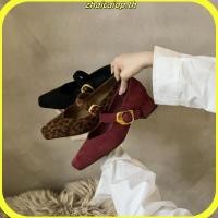 ราคา Atikota รองเท้าส้นสูงผู้หญิงสุภาพสตรีหัวเข็มขัดปรับได้ Chunky Square Toe Suede แฟชั่นรองเท้าส้นสูงรองเท้าแตะ (40323886611)