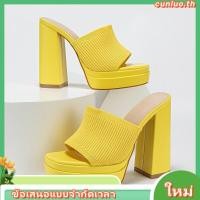 ราคา ใหม่ รองเท้าแพลตฟอร์ม ส้นหนา แฟชั่นสําหรับผู้หญิง ไซซ์ 35 42 (28884124977)