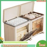 ราคา COD กล่องเก็บของพับได้ 150L กล่องพลาสติกมีฝาปิด มีล้อ เก็บของอเนกประสงค์ วางซ้อนกันได้ กล่องเก็บของเก็บเสื้อผ้า (46901542566)
