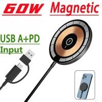 ราคา 60w Wireless Charger Magnetic Pad สําหรับ iPhone 14 13 12 11 Pro X XS Max XR Samsung S21 S20 Fast Charging Dock Station ผู ้ ถือโทรศัพท ์ (25219874535)