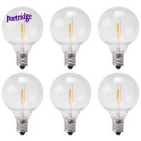 ราคา 6 ชิ้น G40 หลอดไฟทดแทน LED E12 สกรูฐาน Shatterproof LED Globe หลอดไฟสําหรับพลังงานแสงอาทิตย์ String ไฟสีขาวอบอุ่น (29066466827)