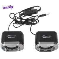 ราคา partridgeUSB 2 0 ลําโพงโน้ตบุ๊คแบบมีสายสเตอริโอมินิลําโพงคอมพิวเตอร์สําหรับแล็ปท็อปเดสก์ท็อปโน้ตบุ๊ค PC MP3 MP4 3 5 มม AUX IN สีดํา (26250454226)